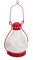 Melrose 17" Red and Frosted White Battery Operated LED Christmas Lantern with Timer